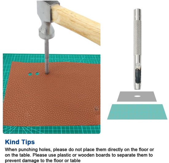 Leer Gatenpons Toolset | 4-delige Leerbewerking Ponsset Met