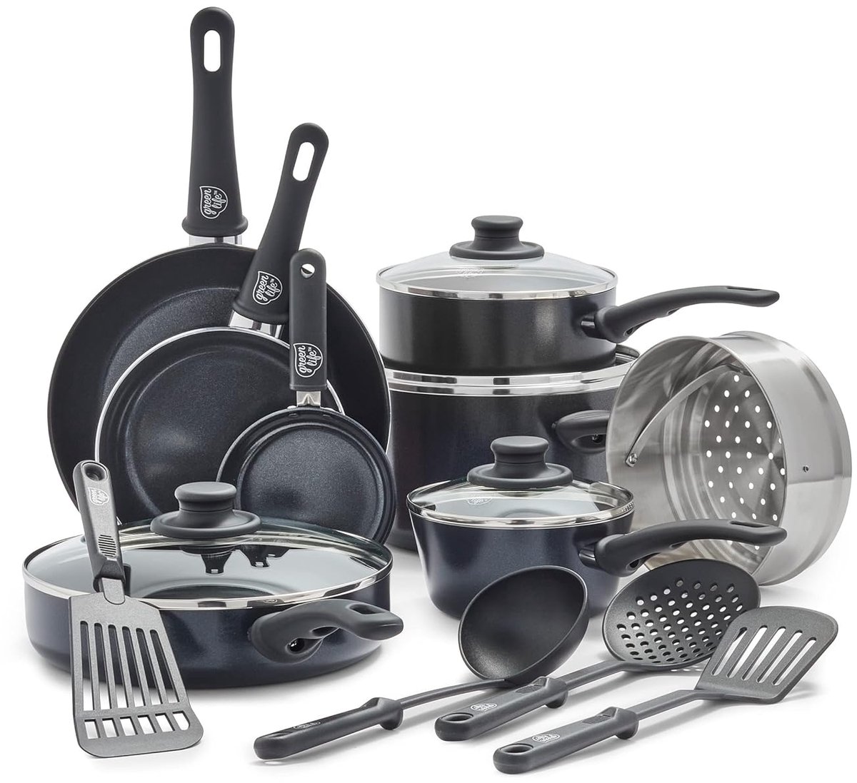 Pannenset - Kookpan met Deksel - Saucepan - Braadpan - Wokpan