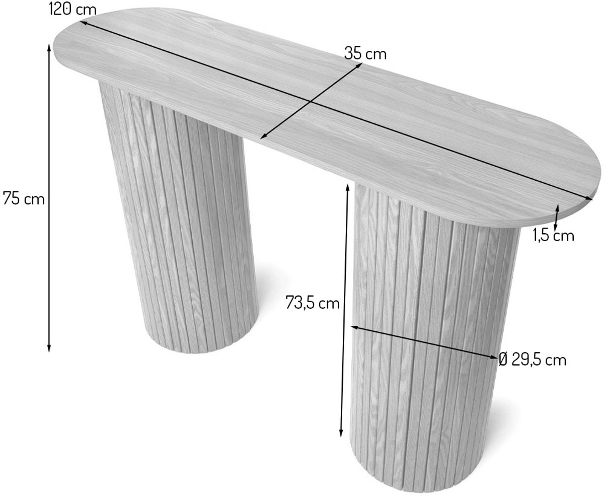 COSTWAY Consoletafel zwart, entreetafel hout met marmerlook