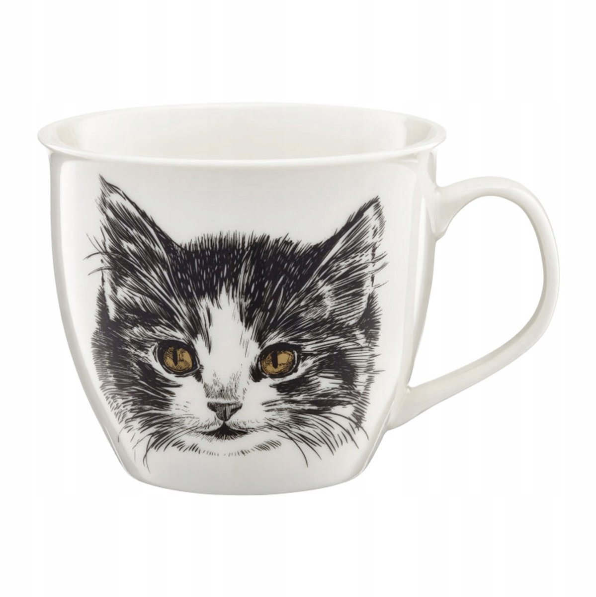 Ambition Wild - Porseleinen Mok - Wit - Kat - 550 ml