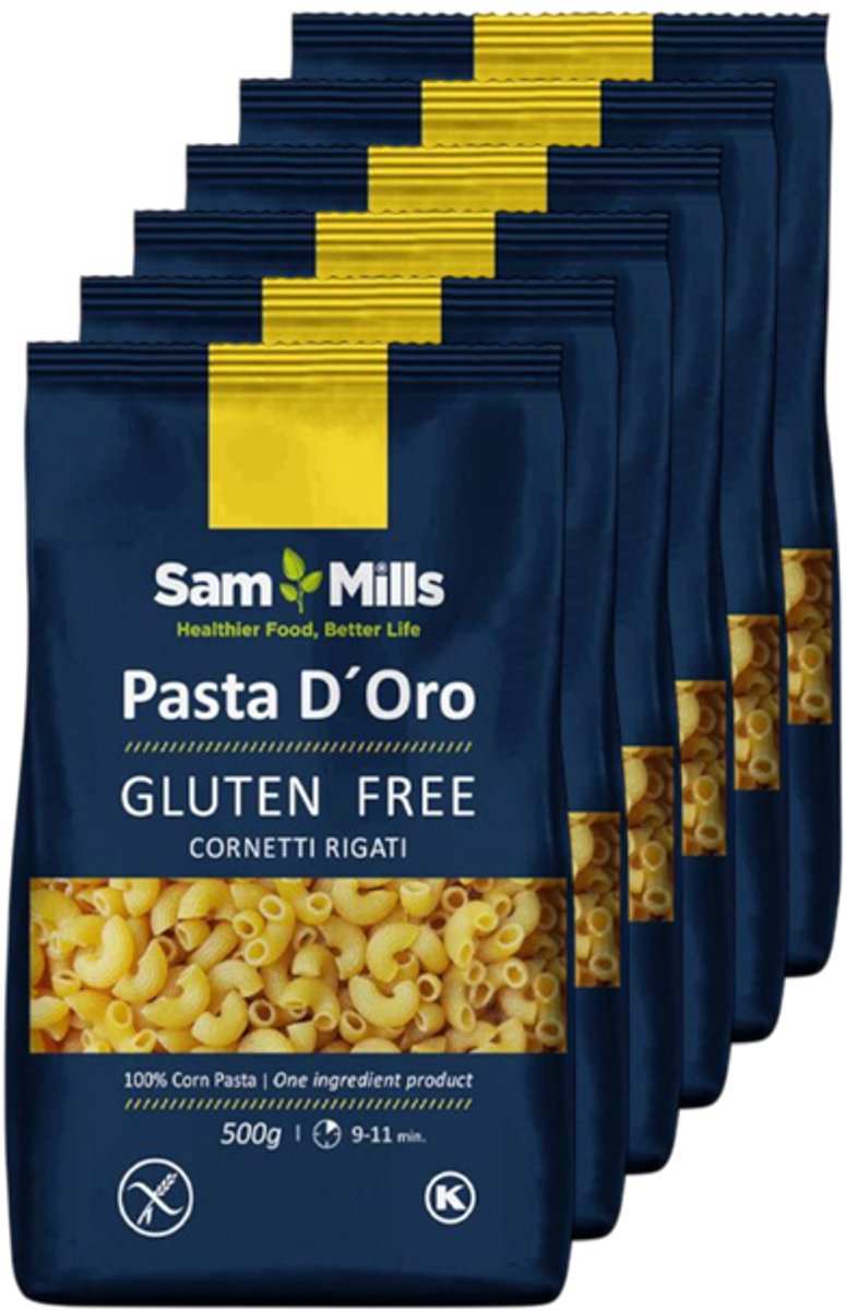 Sam Mills | Pasta d'Oro | Macaroni Pipette | 6 stuks | 6 x 500 gram