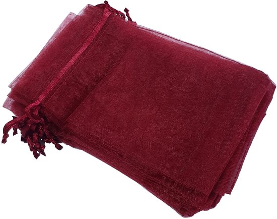 Prigta - Organza zakjes - 50 stuks - 10x15 cm - Bordeaux Rood - cadeauzakjes organza stof - uitdeelzakjes - geschenkzakjes kerst - geurzakjes maken
