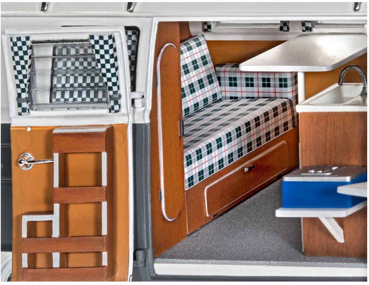 Revell Modelbouwpakket Auto - 07674 VW Volkswagen T1 Camper Plastic - Volwassenen - 189 onderdelen - 1:24 — afbeelding 6