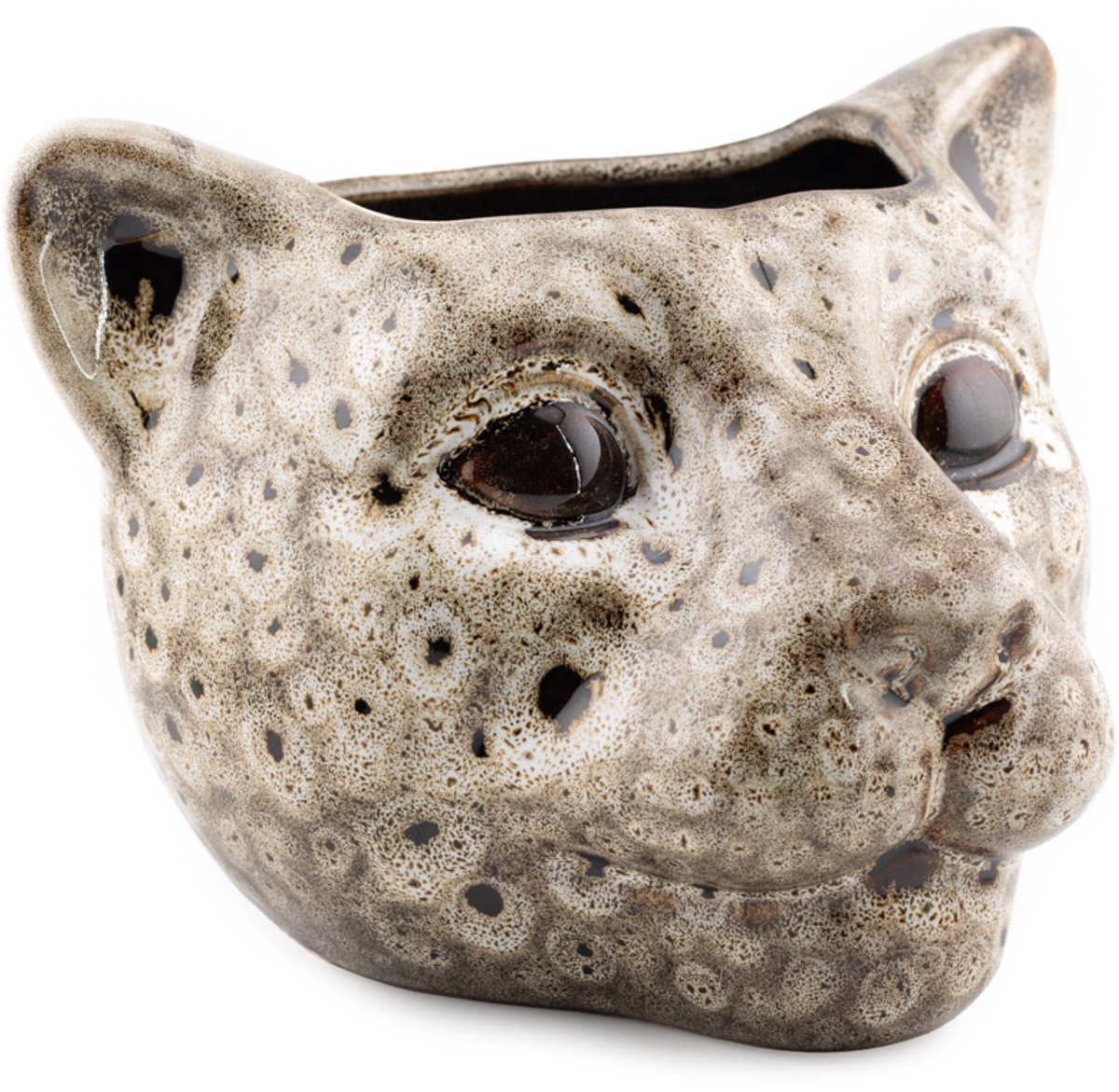 homebound by ky Aardewerk vaas luipaard speckled | vaas | 16,7x15x11,7cm Bruin