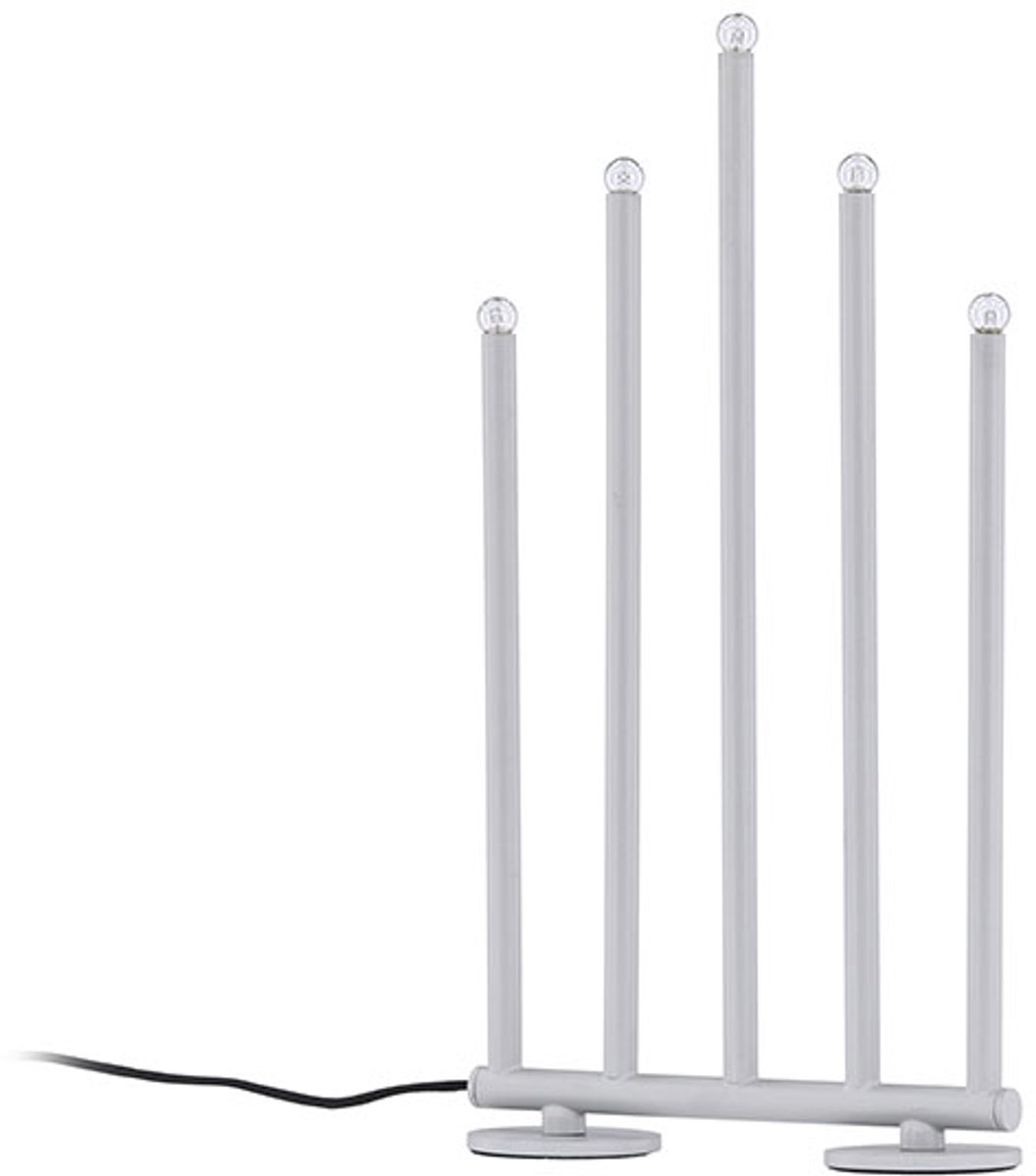 Björnfjället adventskandelaar elektrisch 5 lichten zilverkleurig.