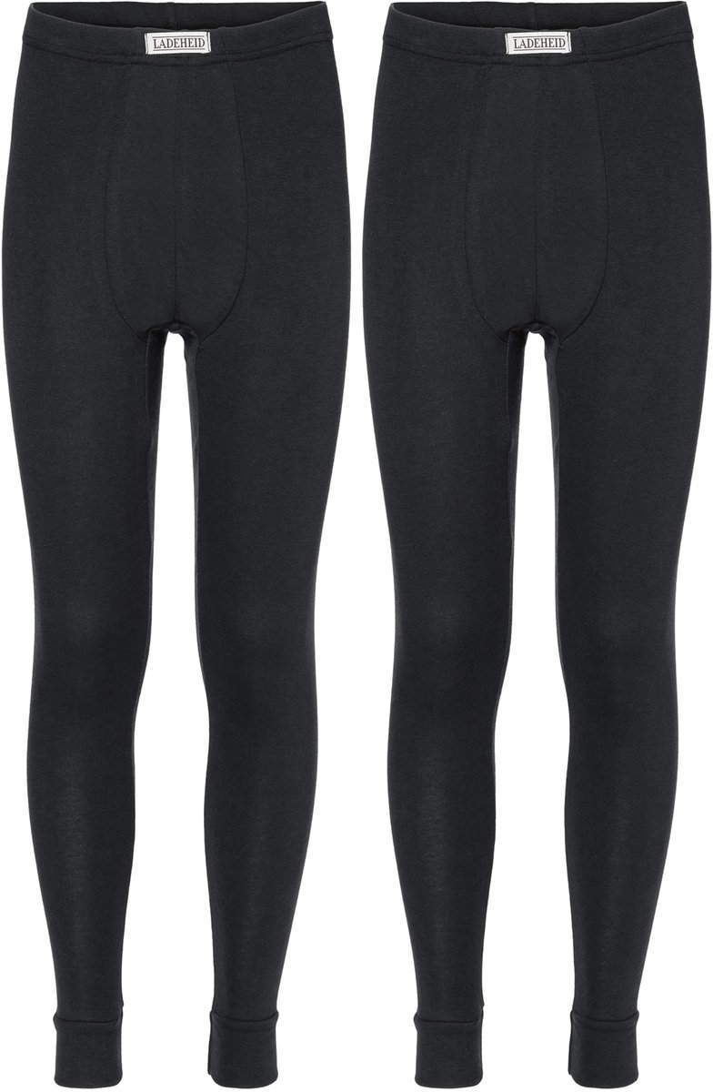Ladeheid Kinderen Thermobroek 2 Pack Set - Sport - Sporbroek - Lang - Katoen – Zwart/Zwart – 164 - LA-LA40-248-UW-2B