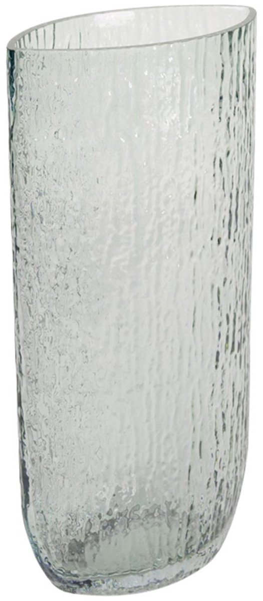 dekoratief Deco vaas ovaal, groen/transparant, glas, 16x31cm | A259065