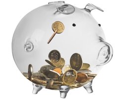 Glazen Spaarvarken - voor volwassenen en kleine kinderen - Groot - Spaarvarken Spaarpot - Glas - Hoge Kwaliteit - Cadeau