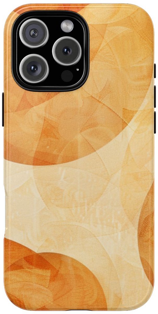 Oranje Geometrische Cirkels Abstract – Telefoonhoesje Geschikt voor iPhone 16 Pro Max
