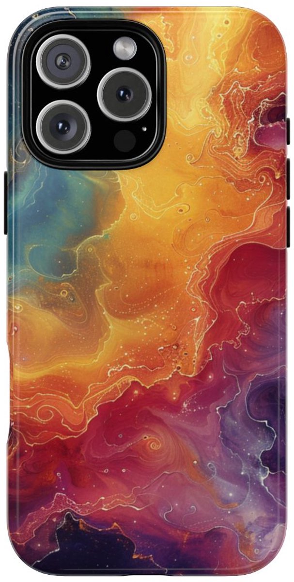 Kleurrijke Kosmische Nevel Abstract – Telefoonhoesje Geschikt voor iPhone 16 Pro Max