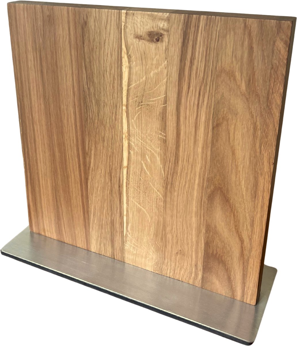 Dastium Home- Magnetisch Messenblok - Dubbelzijdige Messenhouder Magnetisch - Messenmagneet met Antislip Bodem - Messenblok Van Acacianhout en RVS - Zonder Messen