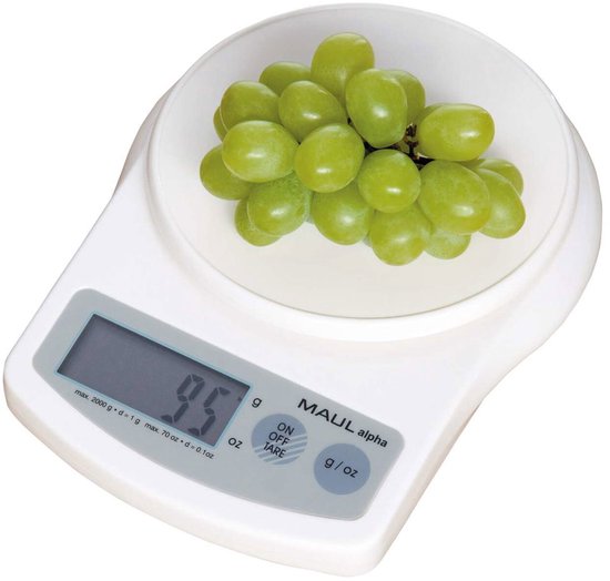 MAULalpha Pèse-lettres 2 kg - blanc - plastique - 1 pièce - 18,8 x 14,1 x 3,7 cm - MAUL