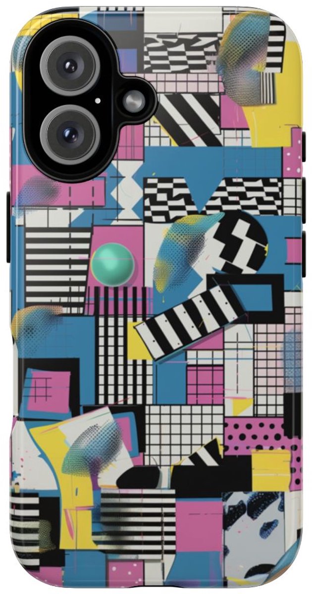 Kleurrijk Geometrisch Abstract Patroon – Telefoonhoesje Geschikt voor iPhone 16