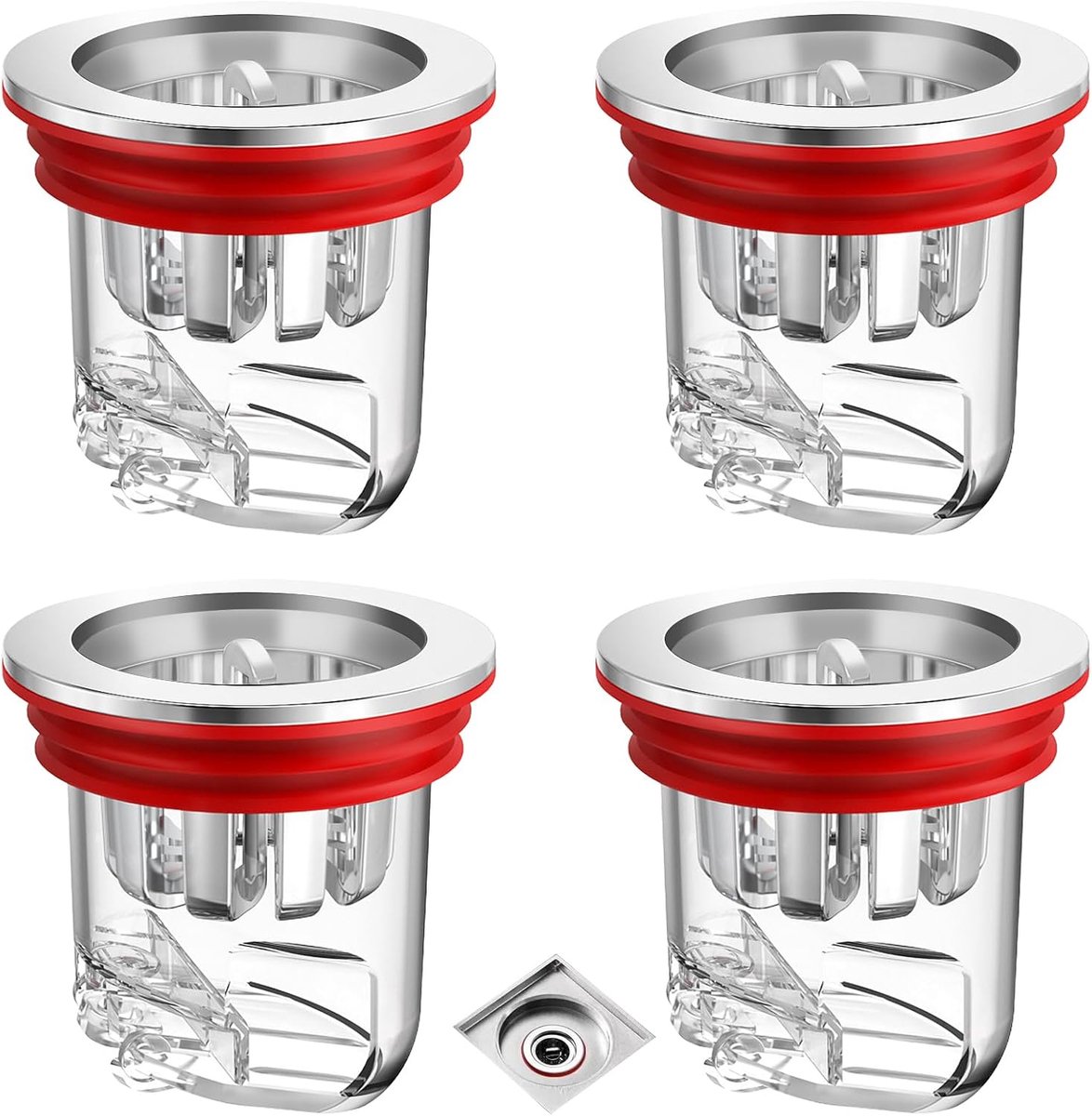 Geurafsluiter voor douche - 4 stuks - Geurafsluiter - 1,3"-1,8" - Geurbestendige vloerafvo