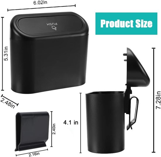 2 Packs Universele Voertuig Mini Lekvrije Vuilnisbak met 40