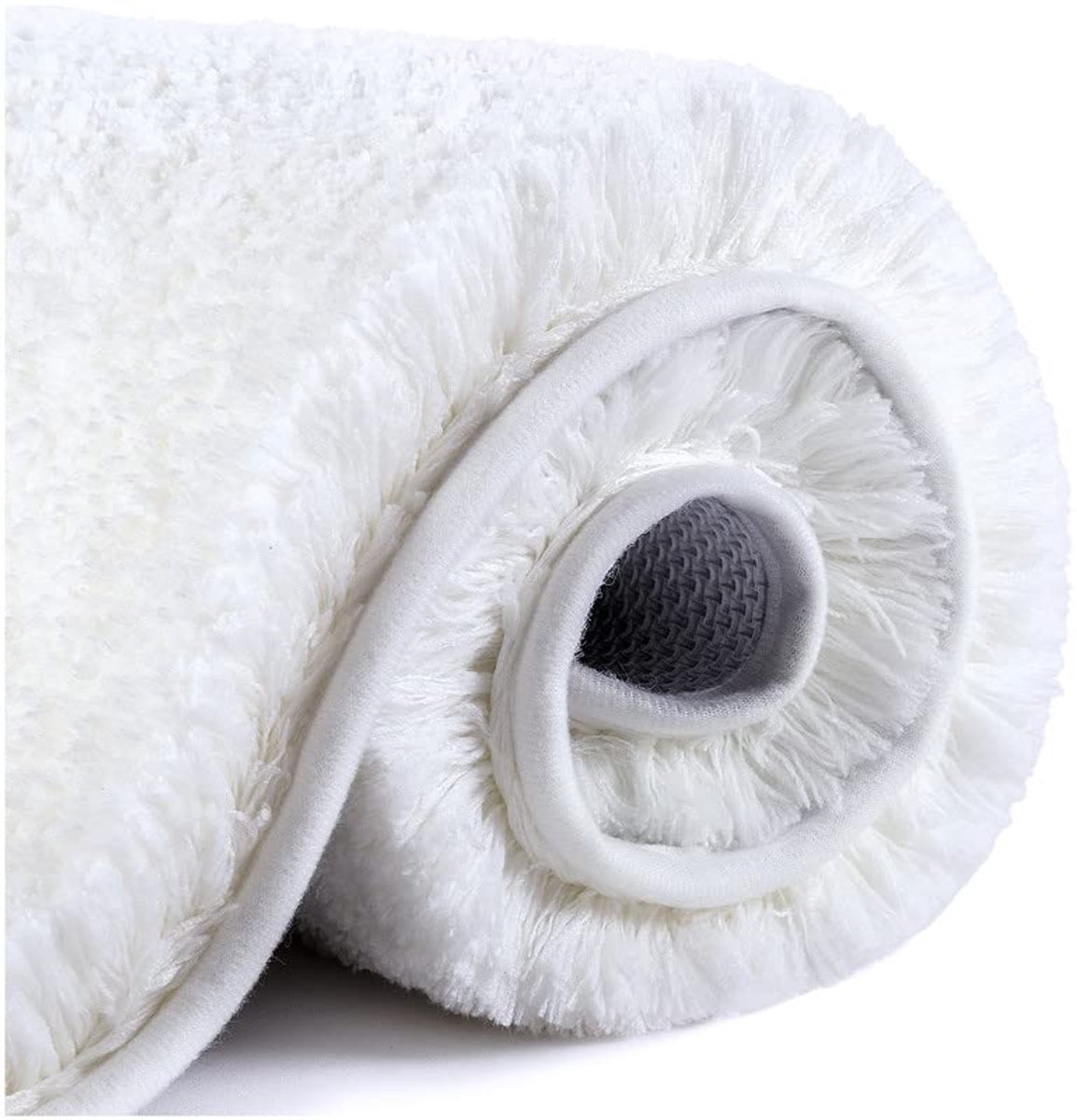 VANZAVANZU Badmat Antislip Badmat Verdikt Badmat Zacht Badmat Pluizige Microvezel Badmat, Superabsorberend, Machinewasbaar, Sneldrogend - 40 x 60 cm (Wit)