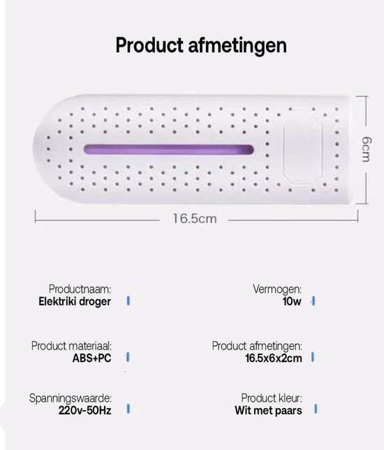 Schoen Deodorant Droger Draagbare USB Elektrische Schoenen Droger Voor Handschoenen Sokken Sieraden Doos Wit | NL