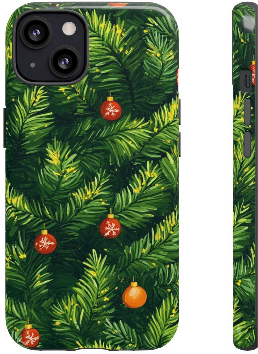 Kerst Dennentakken met Versieringen – Telefoonhoesje Geschikt voor iPhone 13