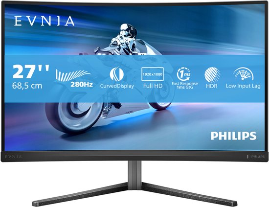Philips Evnia 5000 27M2C5200W - Full HD Curved Gaming Monitor - 280hz - 27 inch