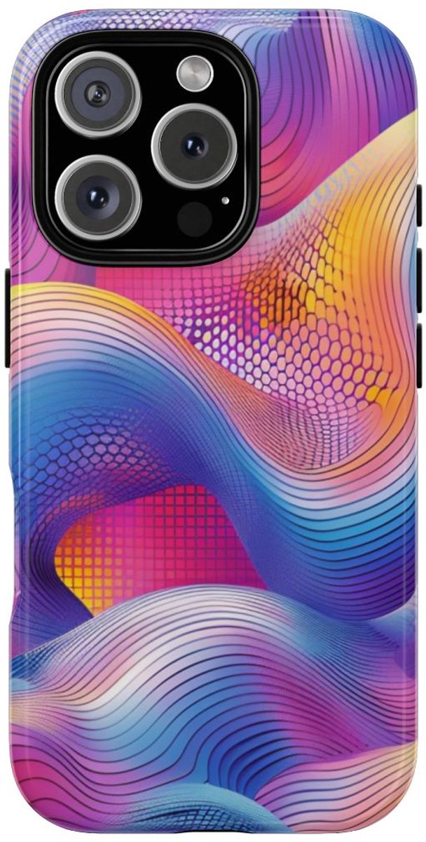 Kleurrijk Abstract Golvend Patroon – Telefoonhoesje Geschikt voor iPhone 16 Pro