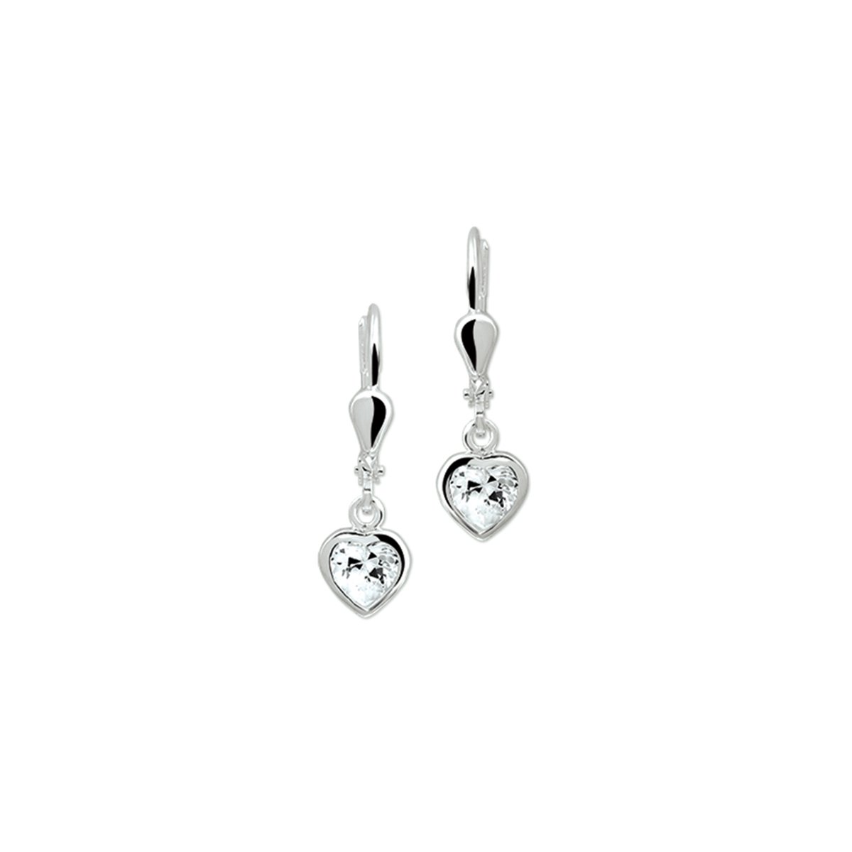 Yep! oorhangers hart zirkonia brisur haak - Zilver