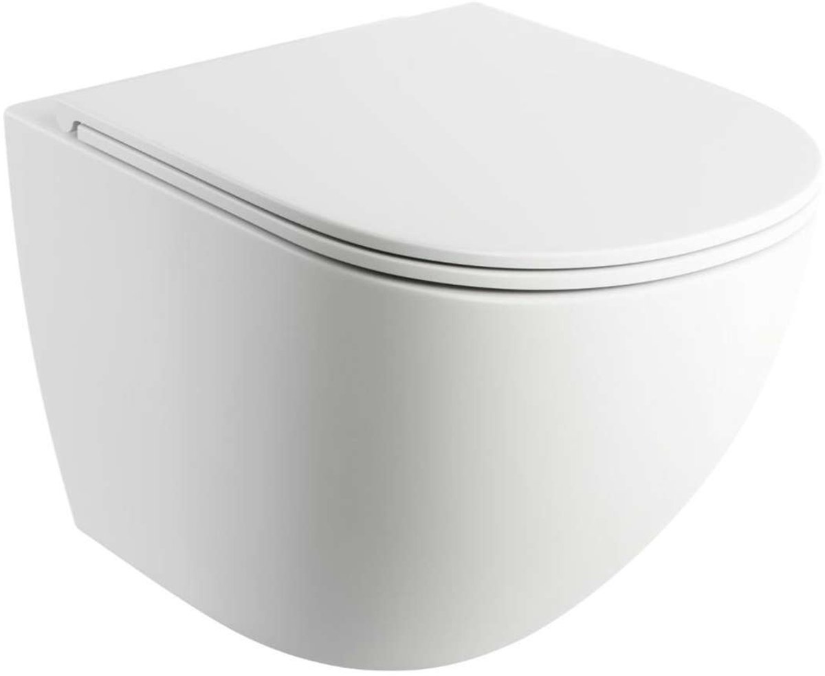 OMNIRES Ottawa - Hangend toilet met wc bril SoftClose, Rimless, mat wit OTTAWAMWBM
