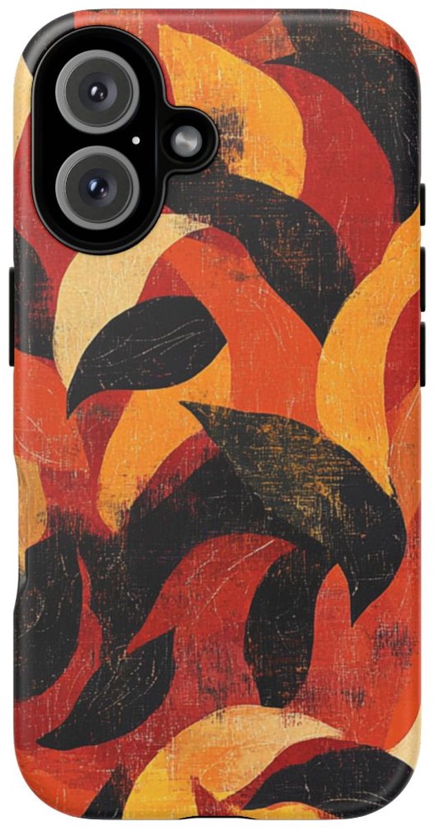 Abstract Herfstbladeren Patroon – Telefoonhoesje Geschikt voor iPhone 16