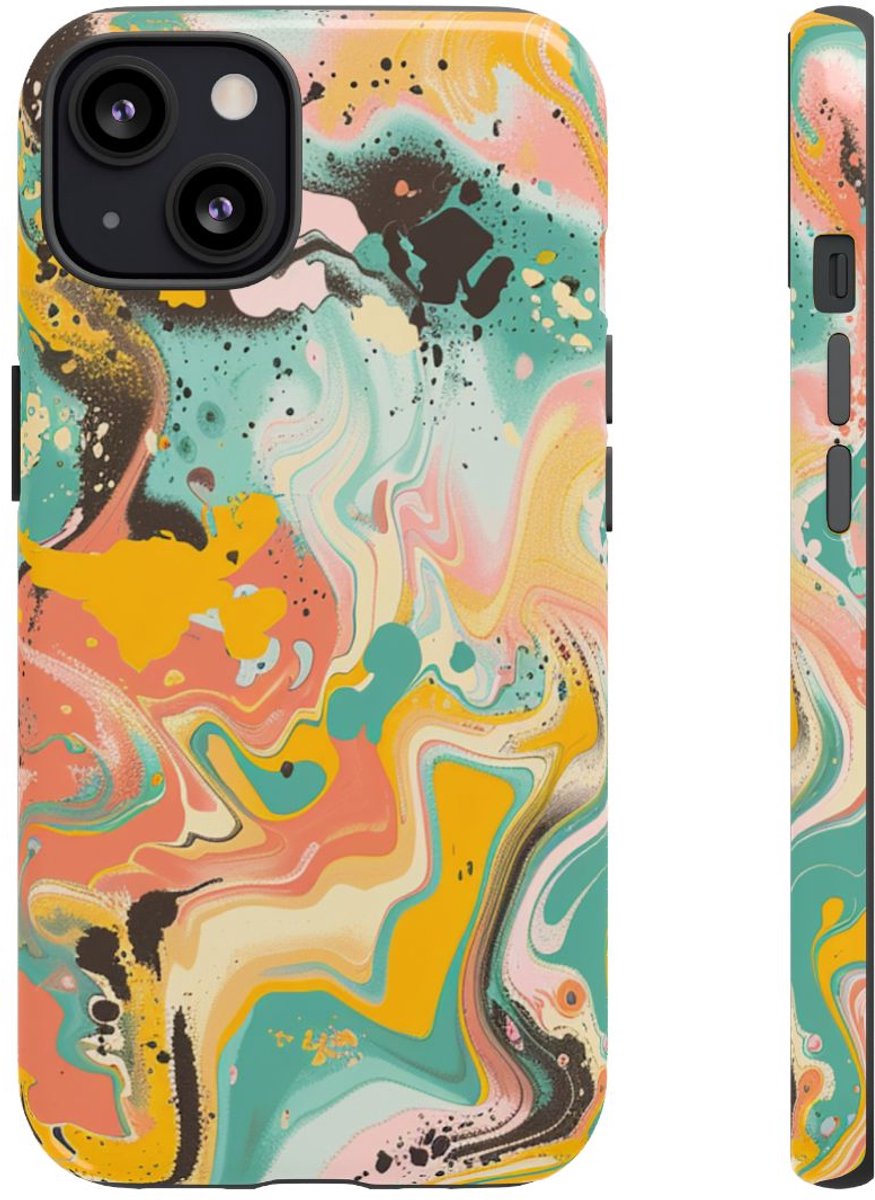 Kleurrijke Abstracte Vloeibare Kunst – Telefoonhoesje Geschikt voor iPhone 13