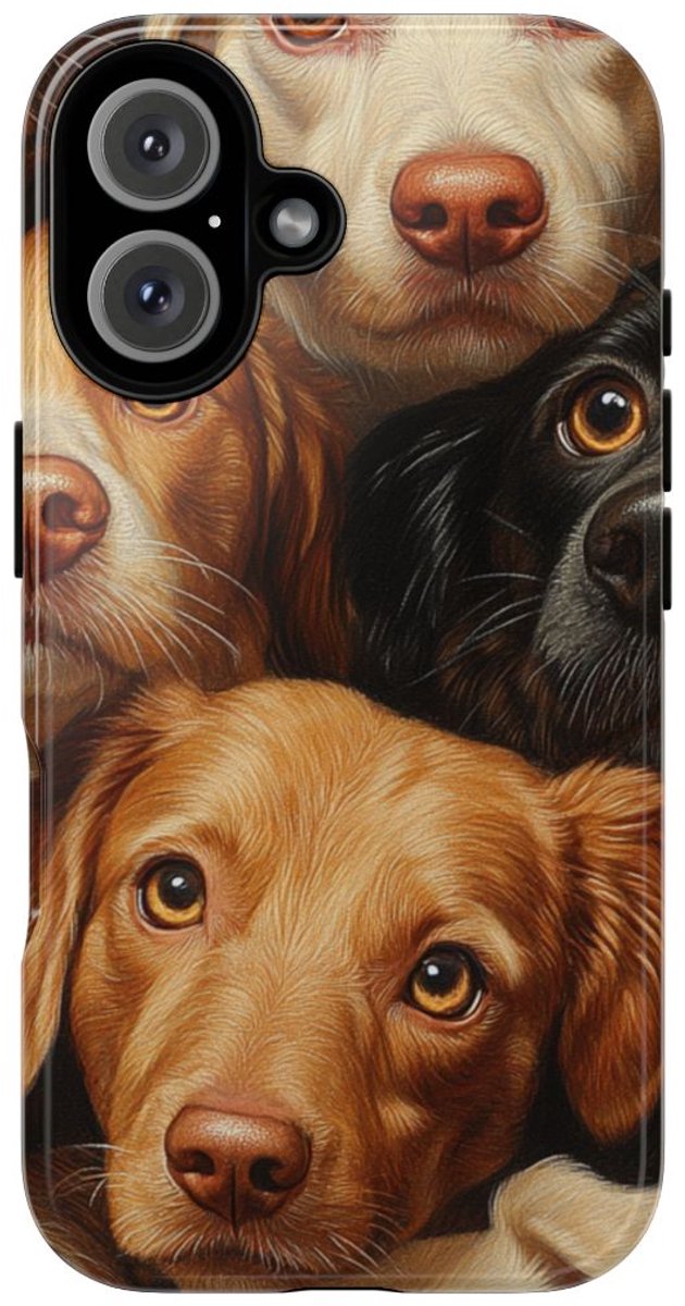 Realistisch Hondenkoppenpatroon – Telefoonhoesje Geschikt voor iPhone 16