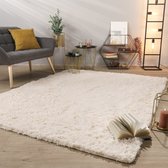ROHATIM Hoogpolig tapijt, woonkamer, superzacht, pluizig, voor een comfortabele plek in de woonkamer en slaapkamer, fluffy vloerkleed voor kinderen (paars, 200 x 300 cm