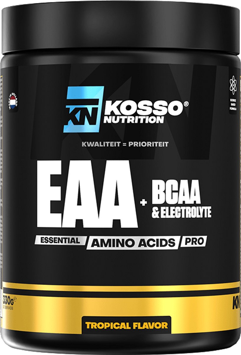 Kosso Nutrition – EAA PRO – Tropical – 9 Essentiële Aminozuren – Spieropbouw & Hydratatie – 330g