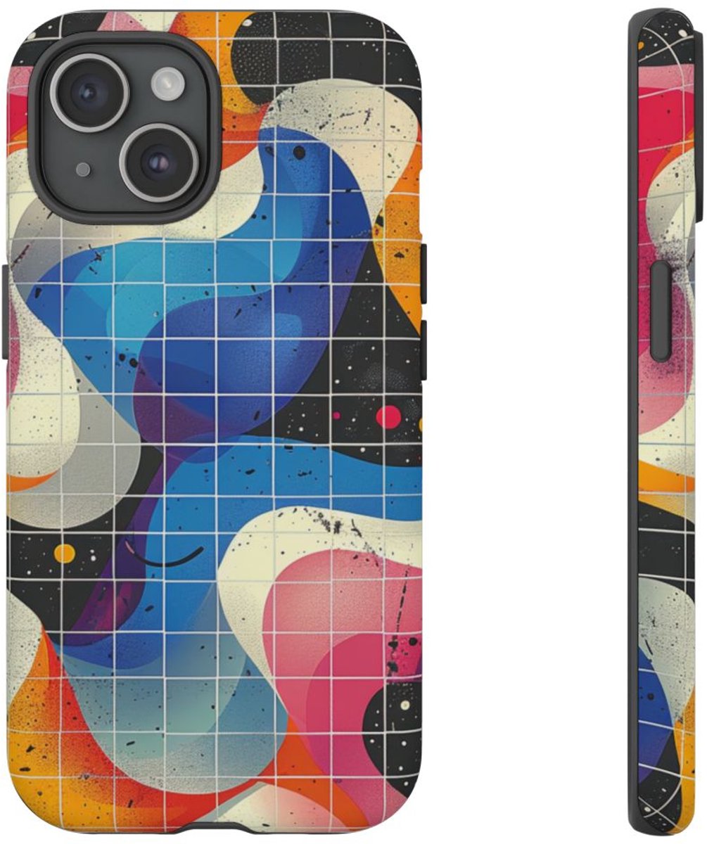 Kleurrijk Abstract Golvend Patroon – Telefoonhoesje Geschikt voor iPhone 15