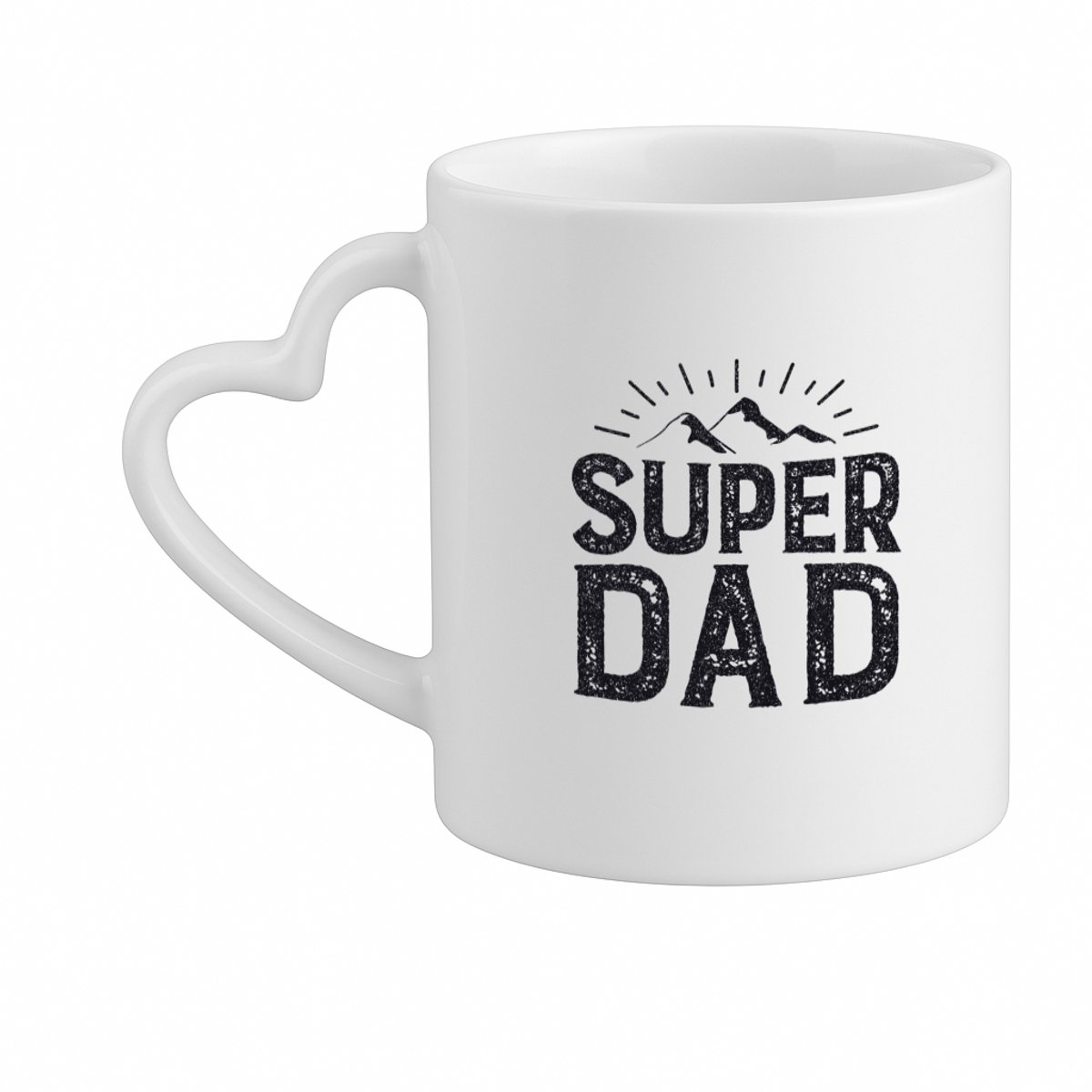Hacebo® - Super dad koffiebeker met hart oor wit - Papa - Vader - thee mok - koffie beker - Cadeau - vaderdag - koffiemok - 330 ML