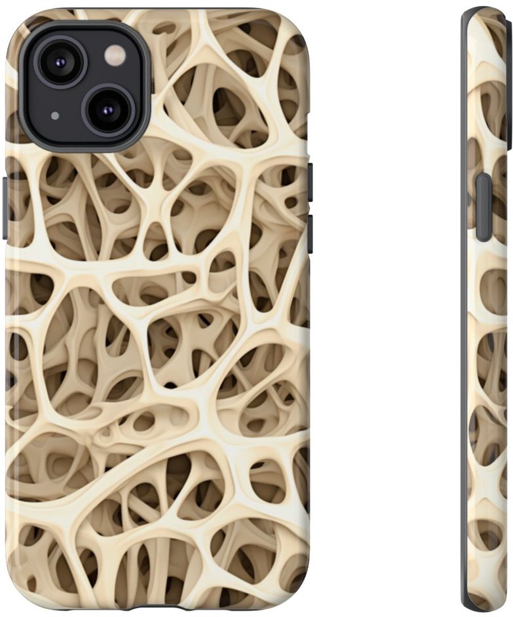 Botstructuurtextuur met Glanzend Patroon – Telefoonhoesje Geschikt voor iPhone 14 Plus