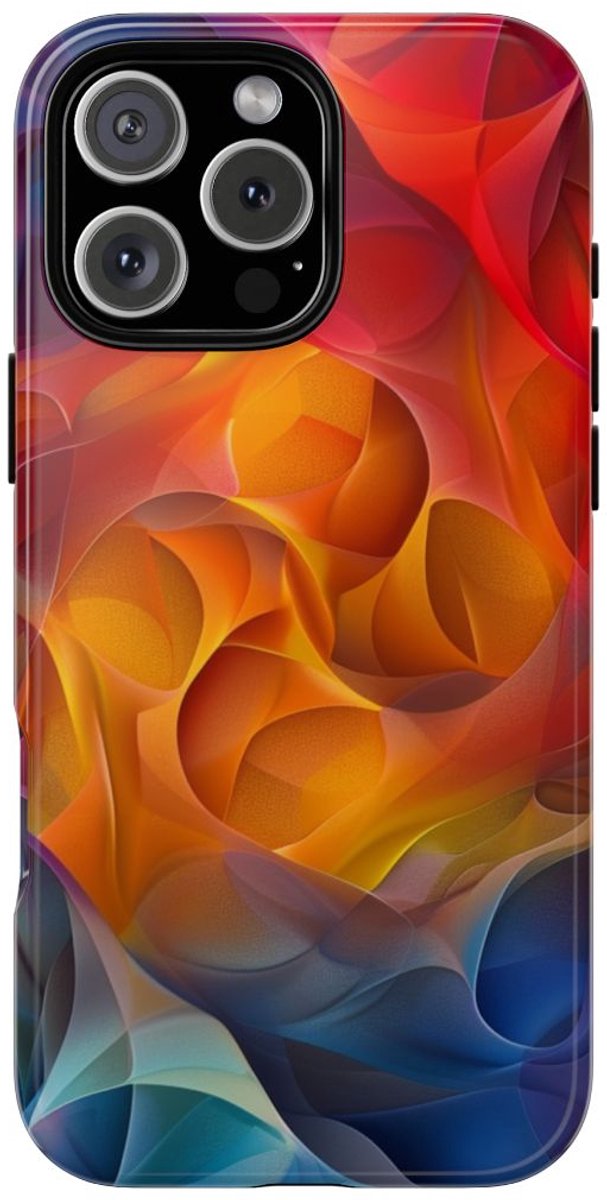 Kleurrijke Abstracte Vloeiende Vormen – Telefoonhoesje Geschikt voor iPhone 16 Pro Max