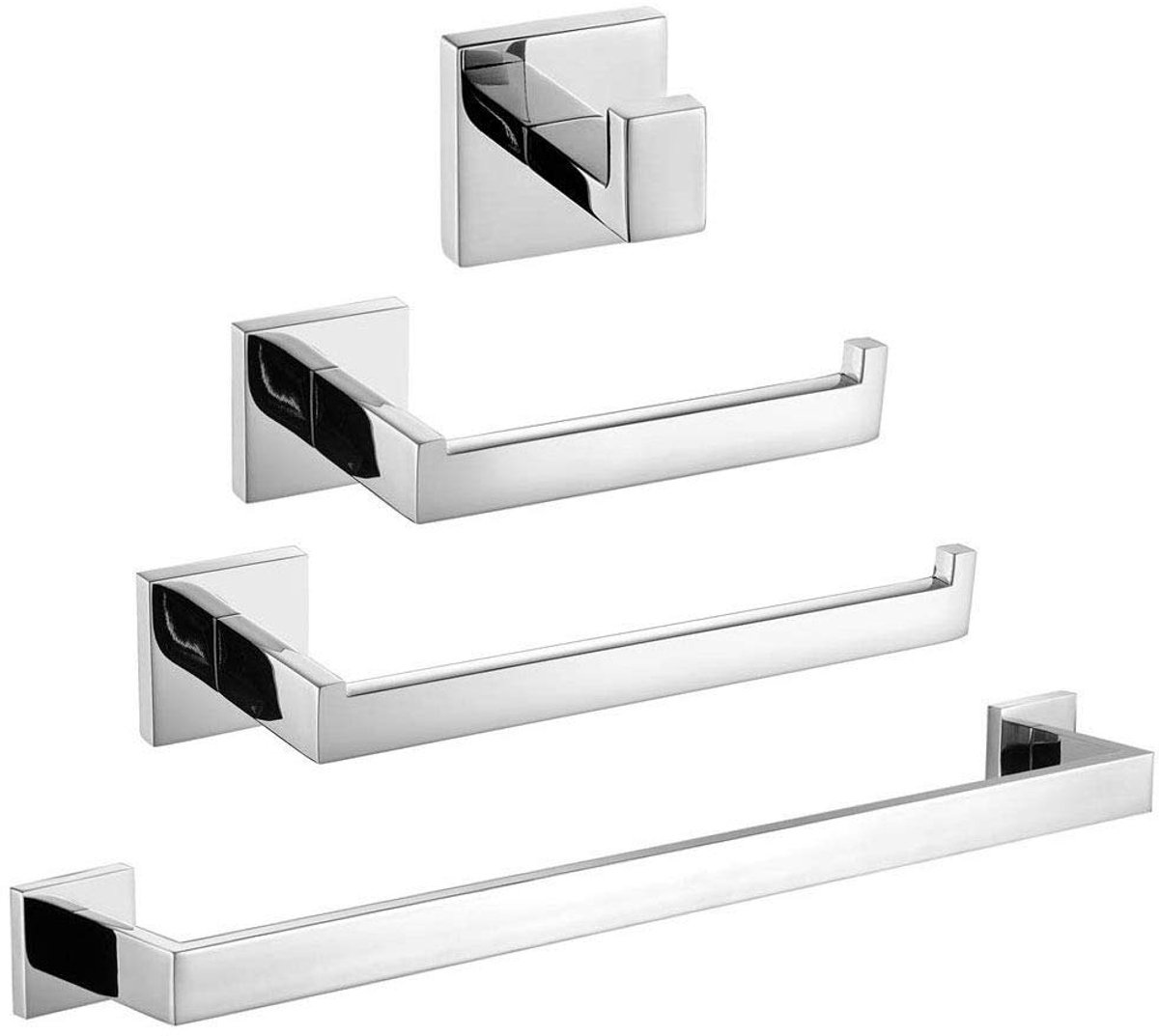 Ibenzoa® Roestvrijstalen badkameraccessoireset met handdoekstang en toiletrolhouder