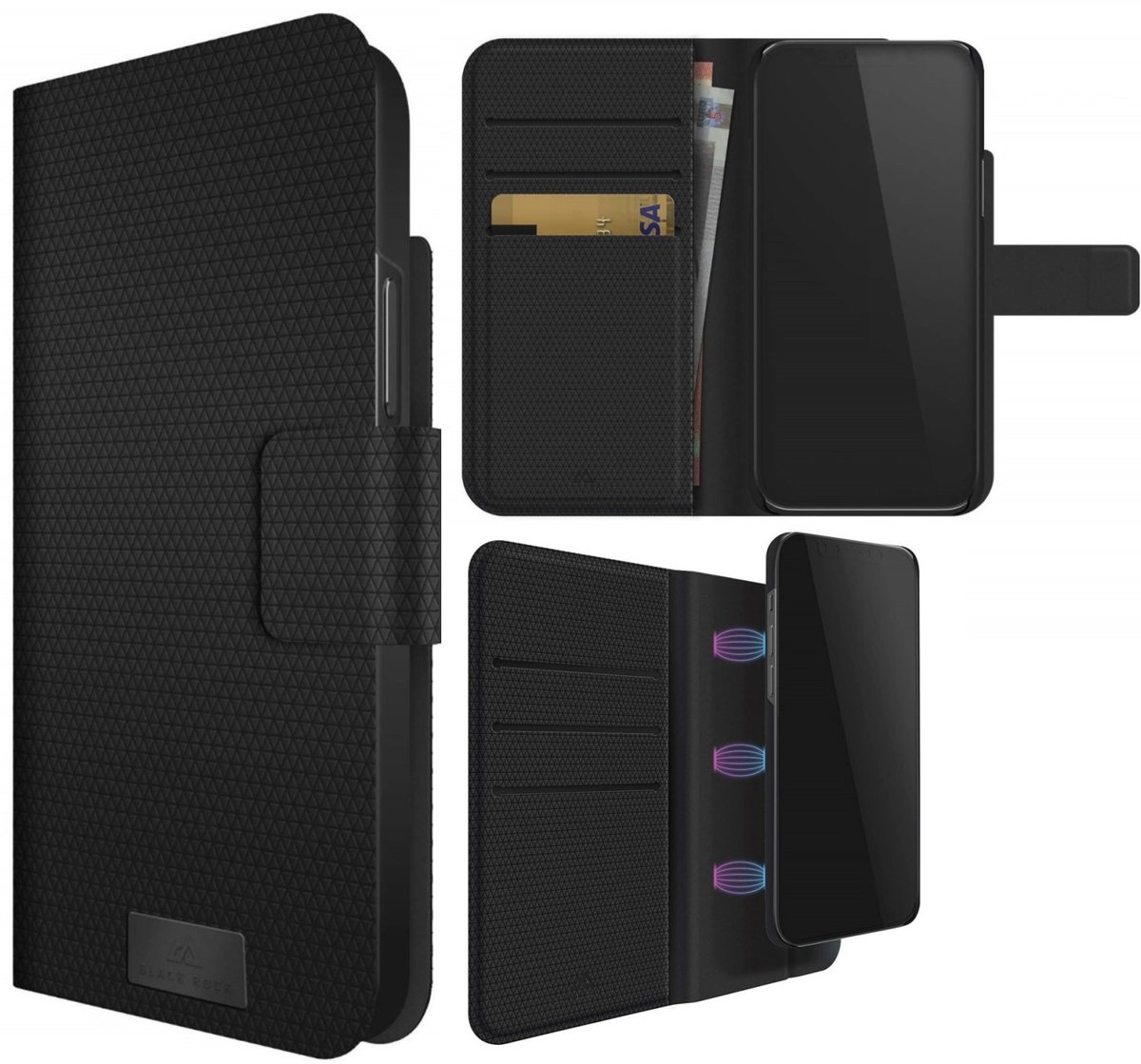 Black Rock 2in1 Wallet for Apple iPhone 12 Mini Black