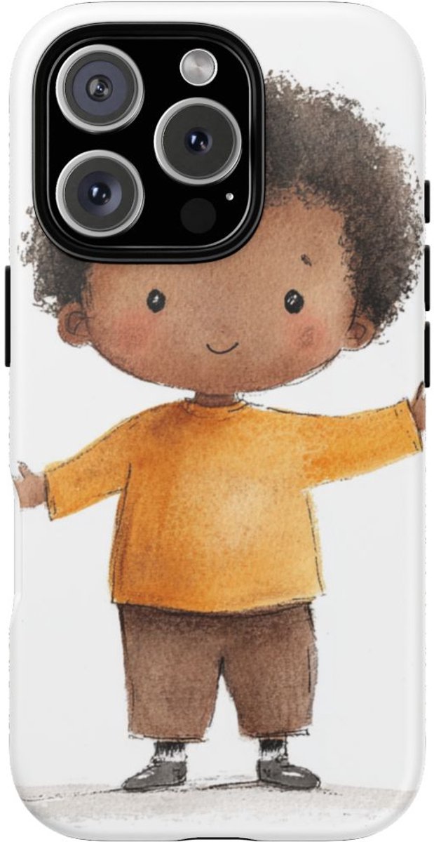 Schattige Kinderillustratie in Waterverf – Telefoonhoesje Geschikt voor iPhone 16 Pro