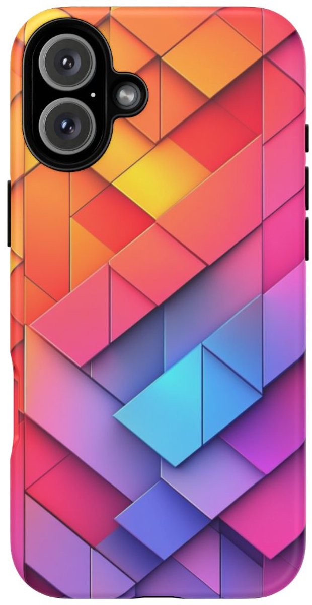 Kleurrijk Geometrisch Patroon – Telefoonhoesje Geschikt voor iPhone 16 Plus