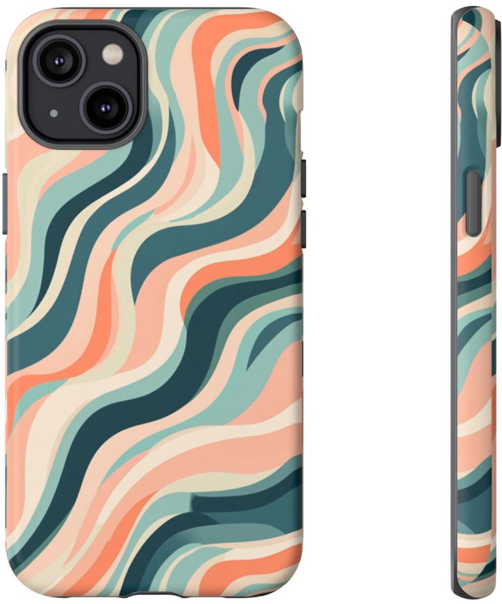 Draaiende Pastelstrepen – Telefoonhoesje Geschikt voor iPhone 14 Plus