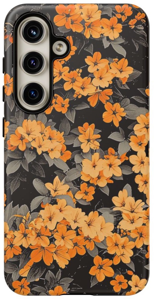 Levendige Oranje Bloemen – Telefoonhoesje Geschikt voor Galaxy S24