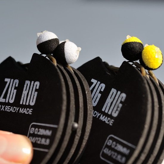 Carp Whisperer - Zig Rigs kant en klaar - 3 stuks - Zwart/Geel van Carp Whisperer — afbeelding 2