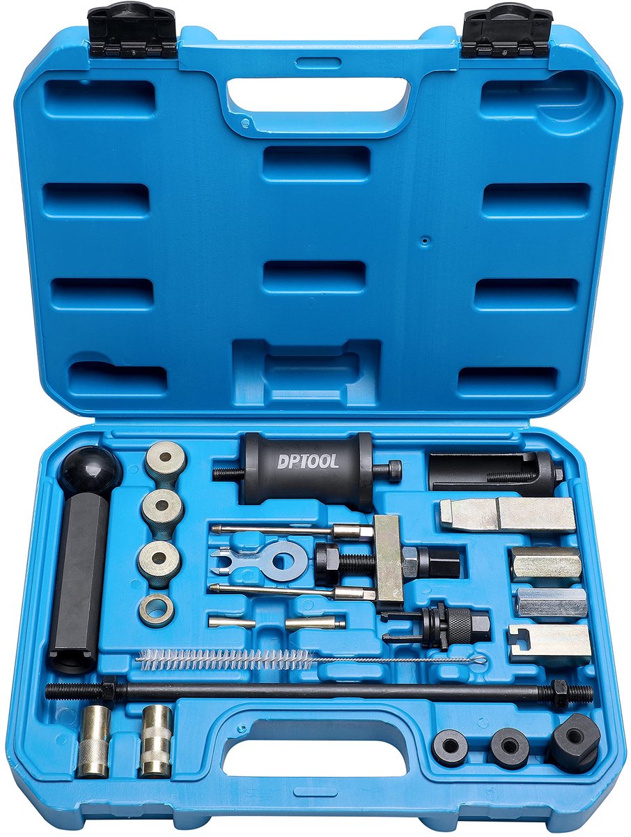 Injectortrekker en Reinigingsset - Voor Injector Verwijdering en Reiniging - Compatibel met Volkswagen TDi 4 Cilinder 8V 16V Diesel en Audi VW 1.2, 1.4, 1.6, 1.8, 2.0 Motoren