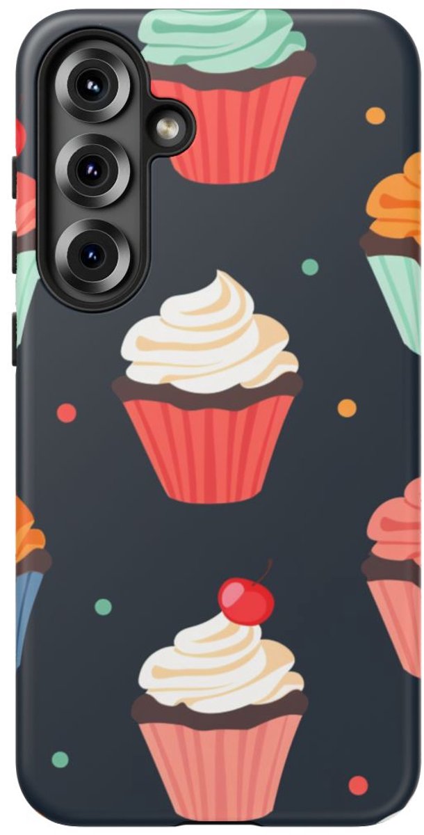 Vrolijk Cupcakepatroon – Telefoonhoesje Geschikt voor Galaxy S25 Plus