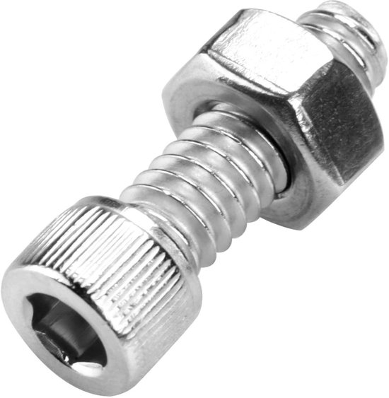 Cap Screws - 90Pcs - 1/4-20 UNC - 304 Stainless Steel - Hex Socket Bolts - Machine Tools - Accessories - Plastic Box van Merkloos	 — afbeelding 3