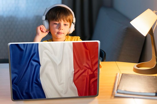 Sticker pour ordinateur portable - 15,6 pouces - Gros plan du drapeau de la France