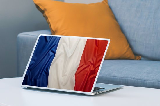 Sticker ordinateur portable - 14 pouces - Gros plan du drapeau de la France