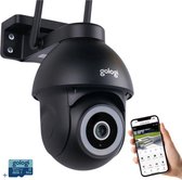 Gologi Superior Outdoorcamera 2 - Buiten camera met nachtzicht - Beveiligingscamera - Bewakingscamera voor Buiten - Security camera - Muur & Dakbevestiging - 4K - Met wifi en app - Met 32 GB SD kaart - Zwart
