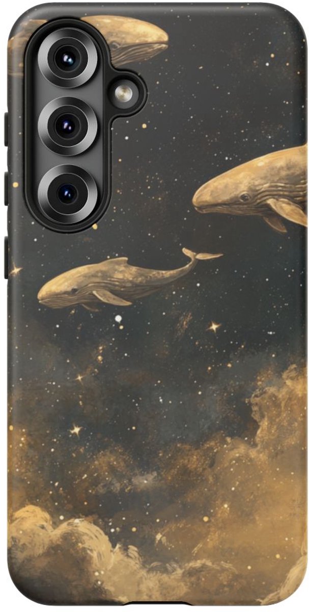 Walvissen in Sterrennacht – Telefoonhoesje Geschikt voor Galaxy S25