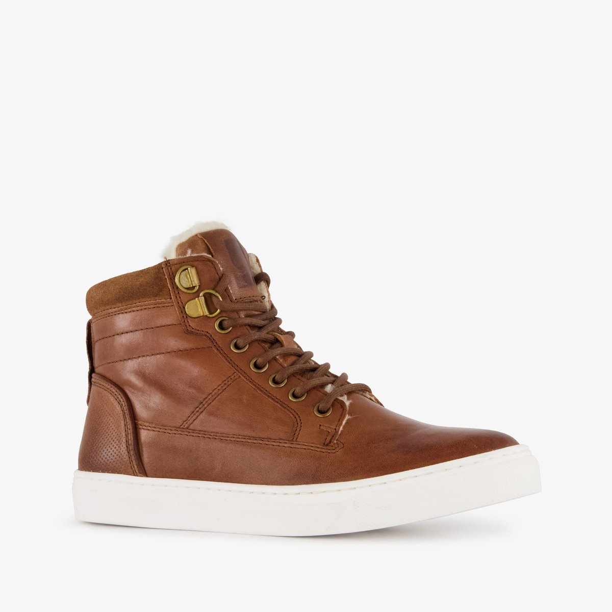 Groot leren jongens veterschoenen bruin - Maat 36